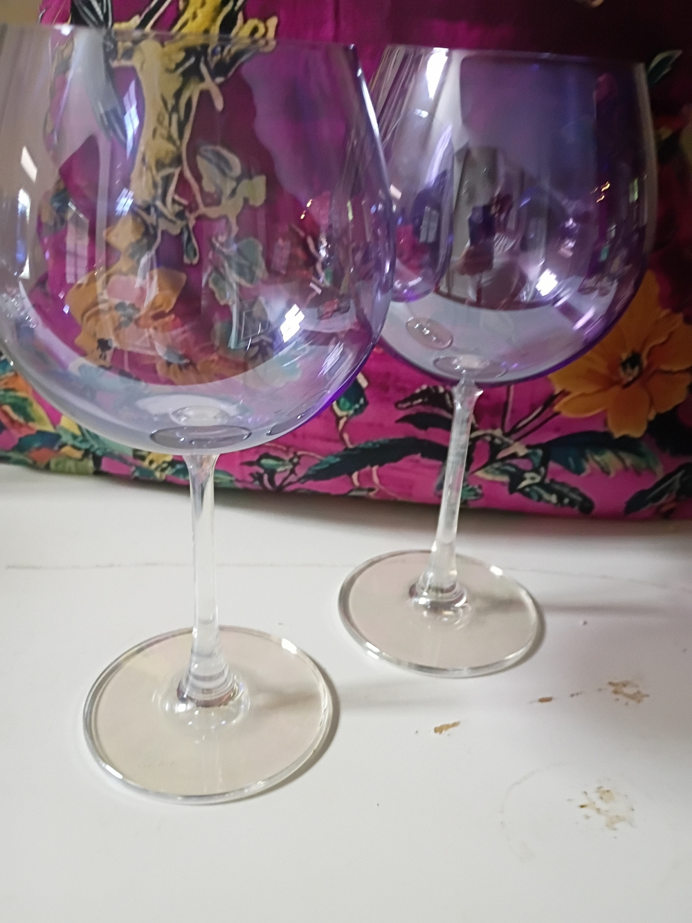 Iridescent Purple Wine Glasses - Set of 2